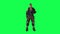 3d warrior man fighting and punching from opposite angle on green screen 3D people walking background chroma key Visual effect ani