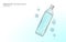 3D water bottle polygonal banner. Aqua liquid package. Plastic transparent drink full beverage clean natural artesian