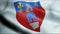 3D Waved France Coat of Arms Flag of Cergy