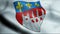 3D Waved France Coat of Arms Flag of Saintes