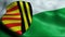 3D Waving Belgium City Flag of Bree Closeup View