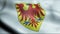 3D Waving Belgium City Flag of Rochefort Closeup View