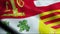 3D Waving Belgium Province Flag of Liege Province Closeup View