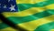 3D Waving Brazil City Flag of Goias Closeup View