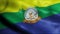 3D Waving Brazil City Flag of Nossa Senhora do Socorro Closeup View