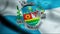 3D Waving Brazil City Flag of Nova Iguacu Closeup View