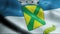 3D Waving Brazil City Flag of Santo Andre or Sao Paulo Closeup View