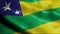 3D Waving Brazil Province Flag of Sergipe Closeup View