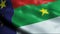 3D Waving Brazil Province Flag of Vitoria da Conquista Closeup View