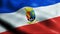 3D Waving Chile county Flag of Chillan Viejo Closeup View