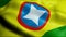 3D Waving Colombia City Flag of Bucaramanga Closeup View
