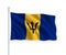 3d waving flag Barbados Isolated on white background