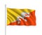 3d waving flag Bhutan Isolated on white background