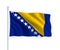 3d waving flag Bosnia Isolated on white background