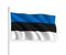 3d waving flag Estonia Isolated on white background