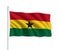 3d waving flag Ghana Isolated on white background