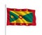 3d waving flag Grenada Isolated on white background