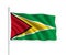 3d waving flag Guyana Isolated on white background