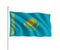 3d waving flag Kazakhstan Isolated on white background