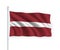 3d waving flag Latvia Isolated on white background