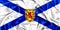 3d waving flag of Nova Scotia, silk texture fabric