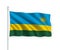 3d waving flag Rwanda Isolated on white background