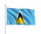 3d waving flag Saint Lucia Isolated on white background