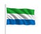 3d waving flag Sierra Leone Isolated on white background