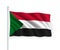 3d waving flag Sudan Isolated on white background