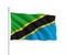 3d waving flag Tanzania Isolated on white background