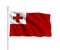 3d waving flag Tonga Isolated on white background