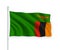3d waving flag Zambia Isolated on white background