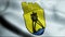 3D Waving Germany City Coat of Arms Flag of Cuxhaven Closeup View