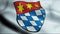 3D Waving Germany City Coat of Arms Flag of Dingolfing Closeup View