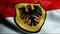 3D Waving Germany City Coat of Arms Flag of Dortmund Closeup View