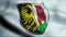 3D Waving Germany City Coat of Arms Flag of Kempten Closeup View