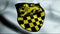 3D Waving Germany City Coat of Arms Flag of Landshut Closeup View Closeup View