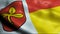 3D Waving Germany City Coat of Arms Flag of Salzkotten Closeup View