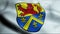 3D Waving Germany City Coat of Arms Flag of Sankt Goarshausen Closeup View