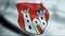 3D Waving Germany City Coat of Arms Flag of Wiehl Closeup View