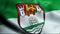 3D Waving Germany City Coat of Arms Flag of Wolfsburg Closeup View