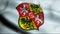 3D Waving Germany City Coat of Arms Flag of Zittau Closeup View
