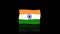 3d waving Indian flag isolated on black screen with Indian flag