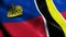 3D Waving Liechtenstein City Flag of Mauren Closeup View