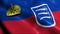 3D Waving Liechtenstein City Flag of Triesen Closeup View