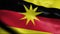 3D Waving Malaysia State Flag of Sarawak Closeup View