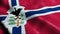 3D Waving Norway City Flag of Hamar Closeup View