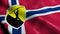 3D Waving Norway City Flag of Sandefjord kommune Closeup View