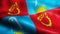 3D Waving Russia City Flag of Balashikha Closeup View