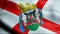 3D Waving Spain City Flag of Vitoria Gasteiz Closeup View